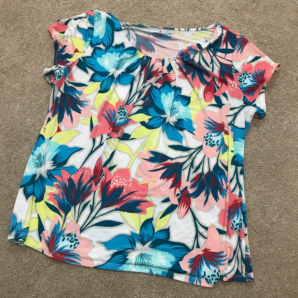 Floral Plus Size Top Career Tropical 2XL EUC